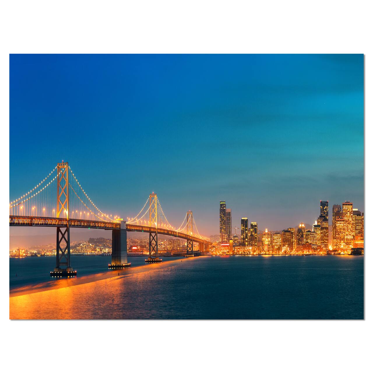 Designart - Illuminated San Francisco Skyline - Cityscape Canvas Print